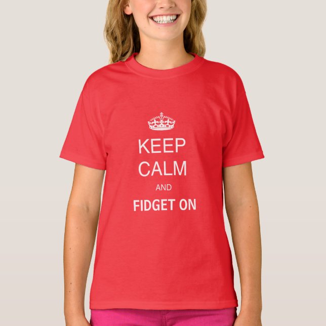 Camiseta Los Niños Rojos Mantienen Calma Fidget En Spinner  (Anverso)