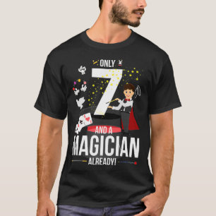 Camiseta Los Niños Siete Años Solamente 7 Y Un Mago Ya Está
