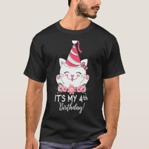 Camiseta Los niños son mi cuarto gato gatito de cumpleaños 