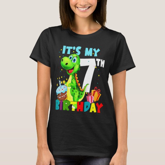Camiseta Los niños son mi séptimo cumpleaños, chicos, feliz (Anverso)