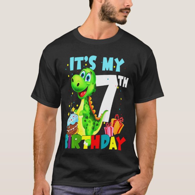 Camiseta Los niños son mi séptimo cumpleaños, chicos, feliz (Anverso)