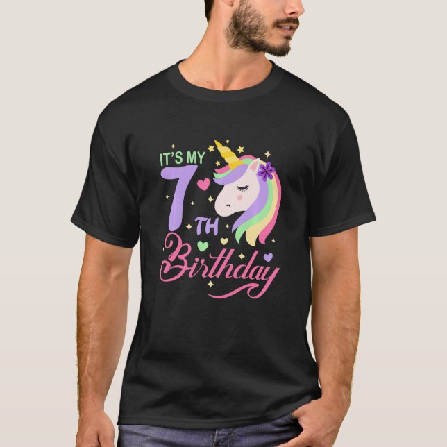 Camiseta Los niños son mi séptimo cumpleaños, siete años (Anverso)