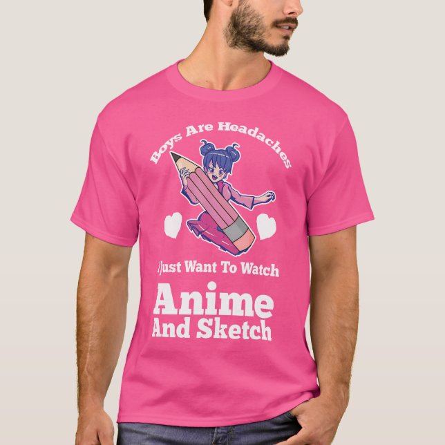 Camiseta Los Niños Son Mirados Anime Y Sketch Anime Anime Y (Anverso)