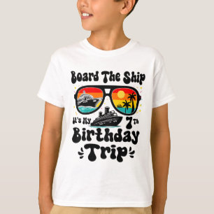 Camiseta Los niños suben al barco es mi cumpleaños número 7