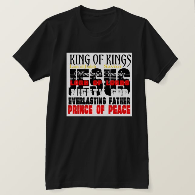 Camiseta Los Nombres De Jesús Isaías 9:6 Cristianos (Anverso del diseño)