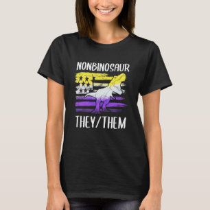 Camiseta Los Nonbinosaurios Que Ellos No Son Pronouns Dinos