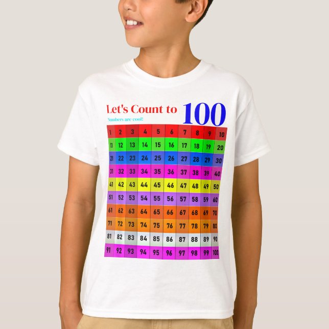 Camiseta Los números son Guay, 1-100 números Gráfica camise (Anverso)