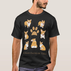 Camiseta Los numerosos rostros del obsequio de perro Corgi