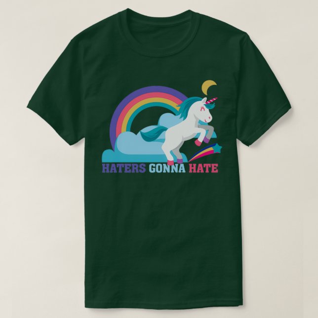 Camiseta Los odiadores odiarán el divertido arcoiris de Uni (Diseño del anverso)