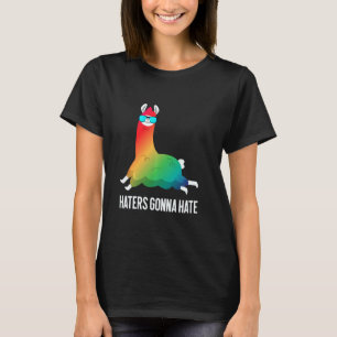 Camiseta Los odiadores odiarán el Rainbow Llamacora Unicorn