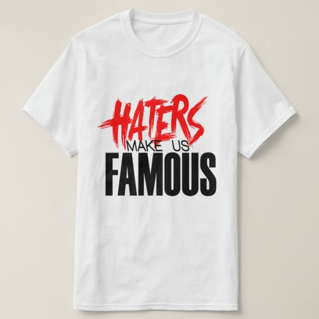 Camiseta Los Odio Nos Hacen Famosos Rojo/Blanco (Diseño del anverso)