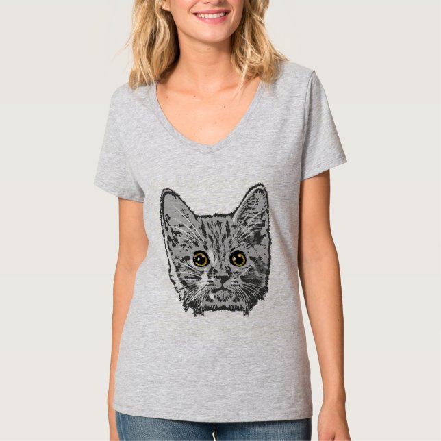 Camiseta Los ojos de Kitty en amarillo (Anverso)