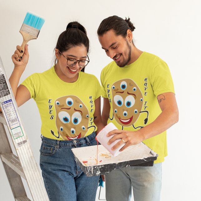 Camiseta Los Ojos Lo Tienen Divertido Kawaii Potato Unisex  (Eyes Have It Funny Kawaii Potato Unisex T-Shirt)