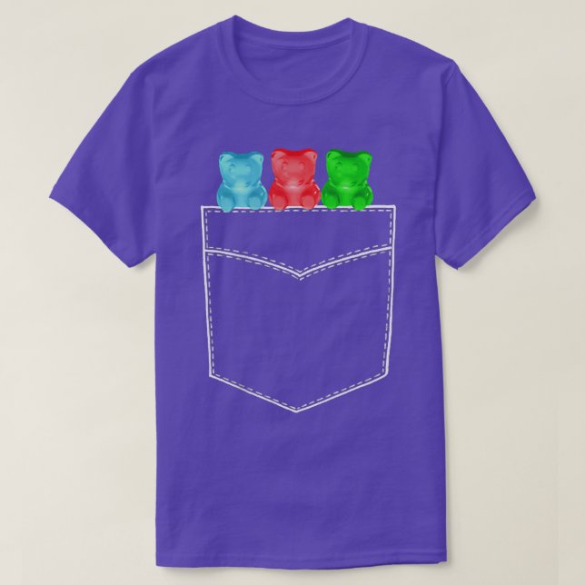 Camiseta Los osos de goma hacen bolsillo con tres osos de K (Diseño del anverso)