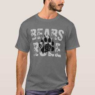 Camiseta Los osos mandan Pata de oso negra y plateada