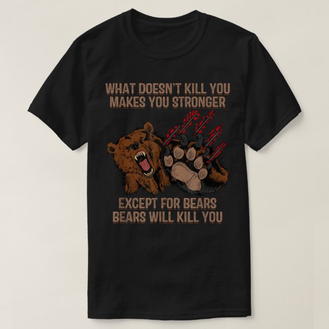 Camiseta Los osos masculinos te matarán con la cacería dive (Diseño del anverso)