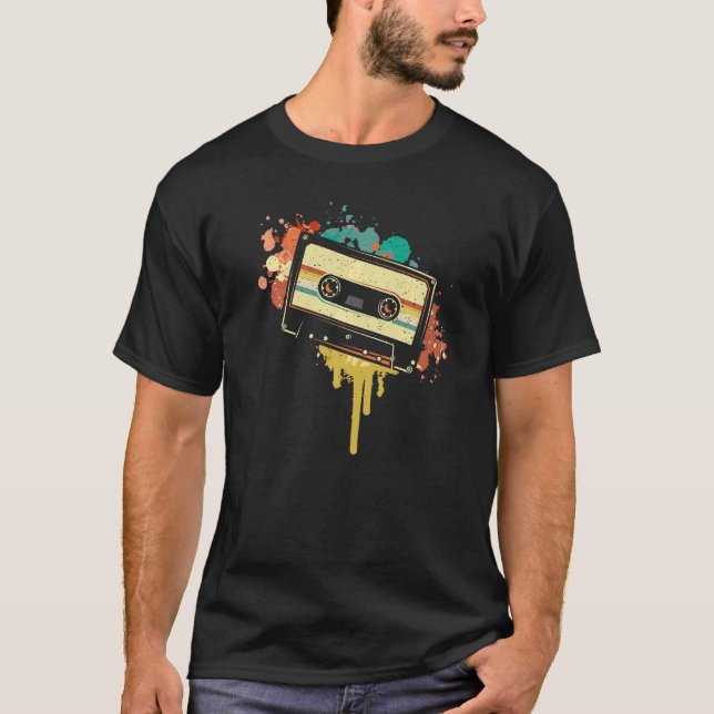 Camiseta Los oyentes de música de cintas de cassette de víd (Anverso)