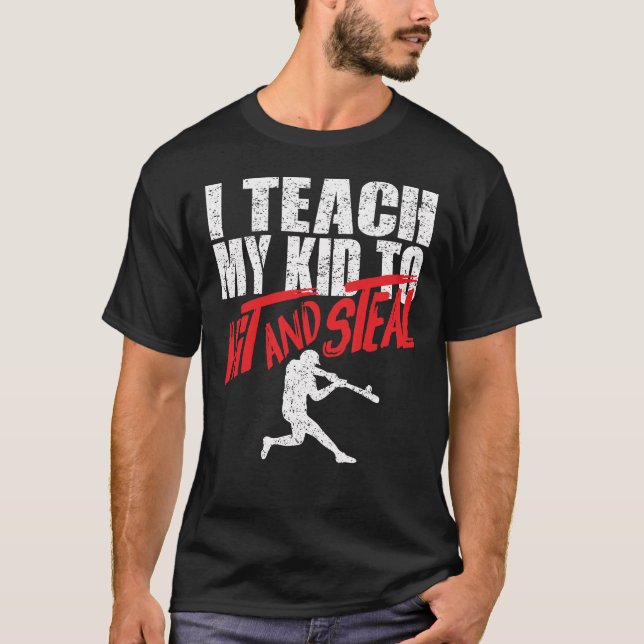 Camiseta Los padres del béisbol enseño a mis niños a (Anverso)