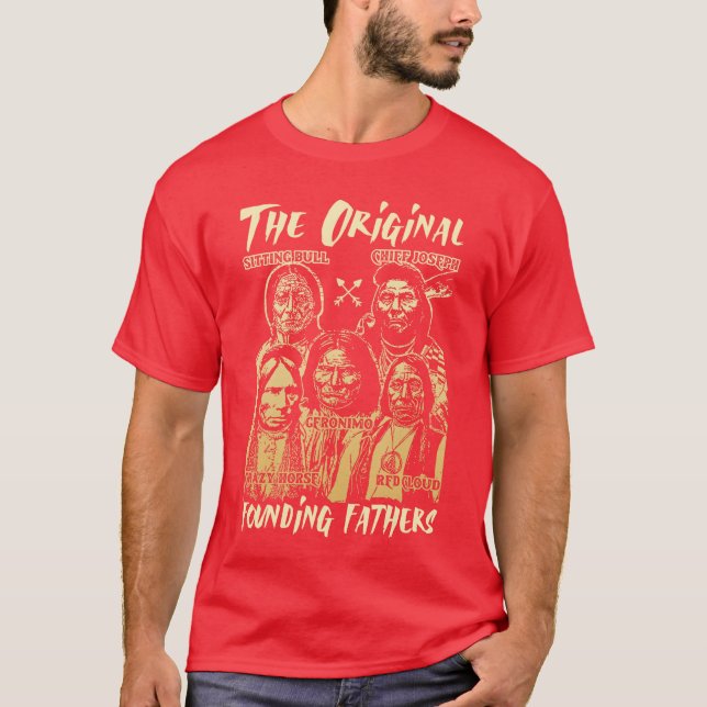 Camiseta Los Padres Fundadores Originales Temática Nativo A (Anverso)