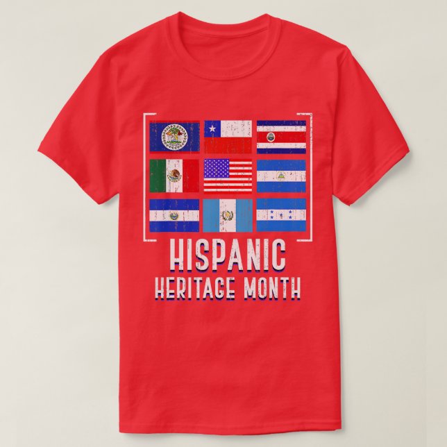 Camiseta Los países latinos de la cultura latina marcan el  (Diseño del anverso)
