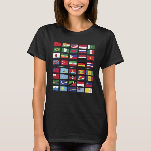 Camiseta Los Países Más Grandes Y Pequeños Del Mundo, Por P (Anverso)