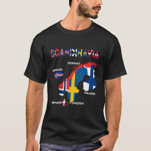 Camiseta Los Países Nórdicos De La Bandera De Escandinavia