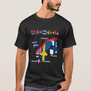 Camiseta Los Países Nórdicos De La Bandera De Escandinavia