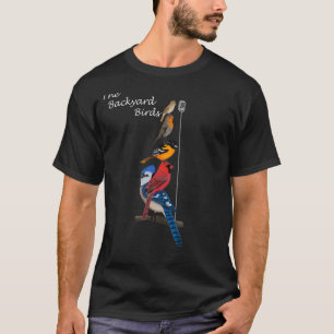 Camiseta Los pájaros traseros Cardenal de Jay Azul Robin Bi