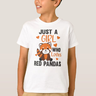 Camiseta Los pandas rojos Chicas aman el Panda rojo Kawaii