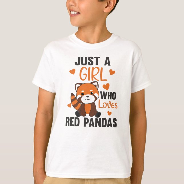 Camiseta Los pandas rojos Chicas aman el Panda rojo Kawaii  (Anverso)