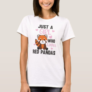 Camiseta Los pandas rojos Chicas aman el Panda rojo Kawaii