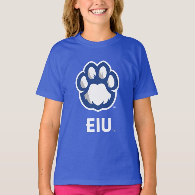 Camiseta Los Panthers de Illinois Oriental Paw Print y EIU (Anverso)