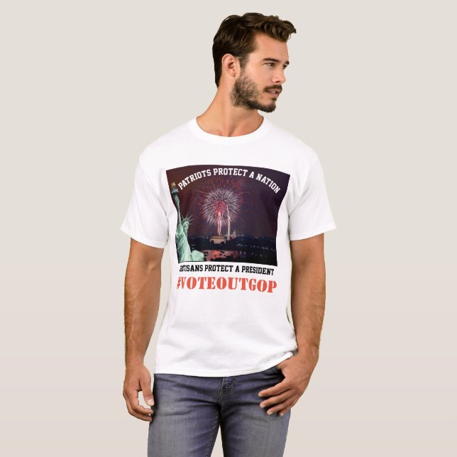 Camiseta Los partisanos protegen a un presidente VOTA FUERA (Anverso completo)