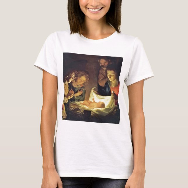 Camiseta Los pastores adoradores de von Honthorst (Anverso)