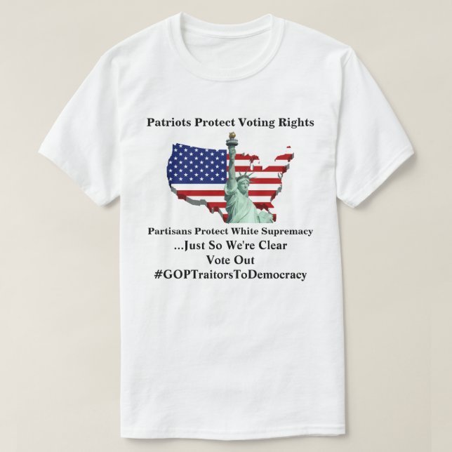 Camiseta Los patriotas protegen los derechos de voto (Diseño del anverso)