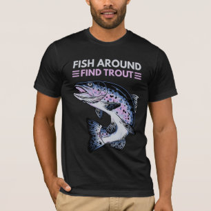 Camiseta Los peces divertidos que rodean la pesca de trucha
