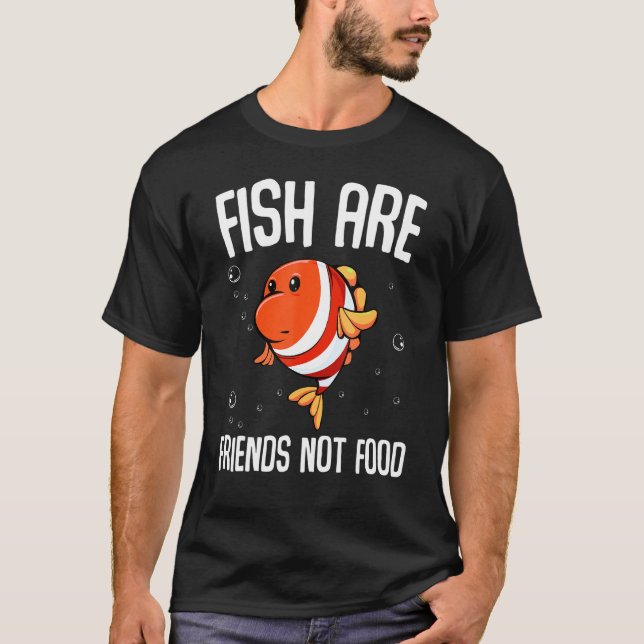 Camiseta Los peces son amigos no comida Vegetariano (Anverso)