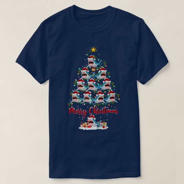Camiseta Los peces tiburones adoran las navidades coincidie (Diseño del anverso)