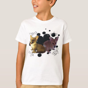 Camiseta Los perritos del Corgi con negro puntean el fondo