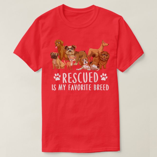 Camiseta Los Perros 365 Rescatados Es Mi Raza Favorita Los  (Diseño del anverso)
