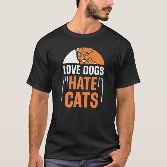 Camiseta Los perros adoradores odian a los gatos cachorro d (Anverso)