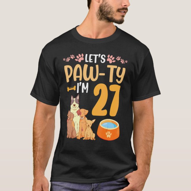 Camiseta Los perros bailan juntos mi cumpleaños vamos a ir  (Anverso)