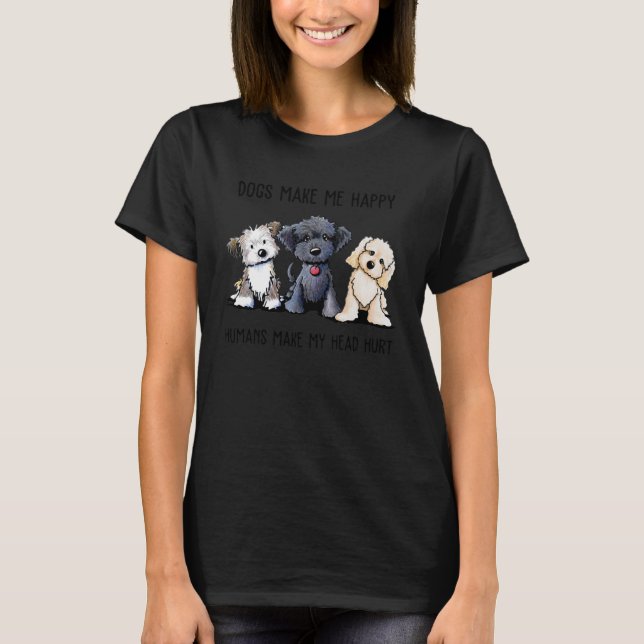 CAMISETA LOS PERROS DE SHIH TZU ME HACEN FELIZ QUE LOS HUMA (Anverso)