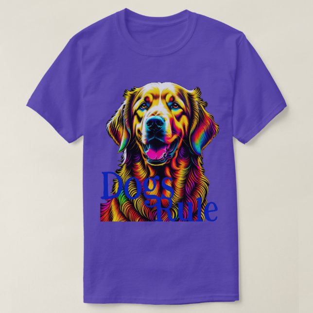 Camiseta Los perros gobiernan el Golden Retriever (Diseño del anverso)