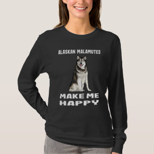Camiseta Los perros me dan felicidad Alaskan Malamute