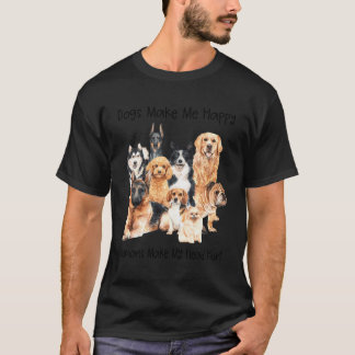Camiseta Los perros me hacen felices a los humanos me hacen
