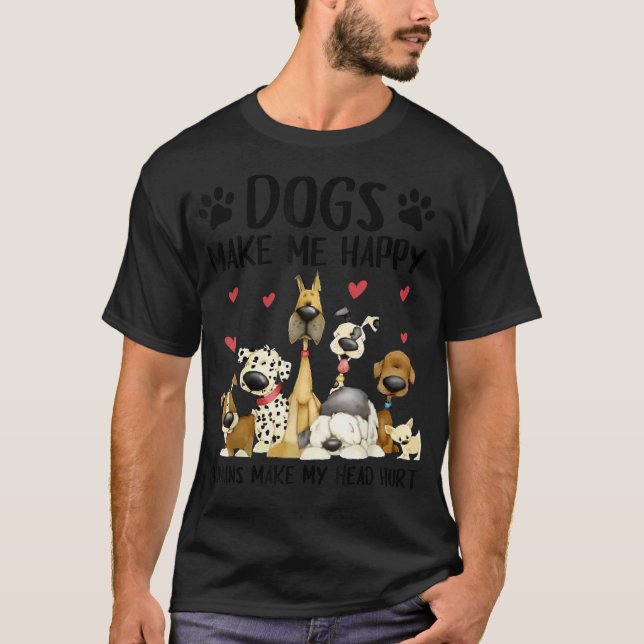 Camiseta Los perros me hacen felices a los humanos me hacen (Anverso)