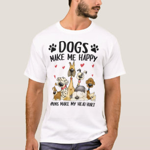 Camiseta Los perros me hacen felices a los humanos me hiere