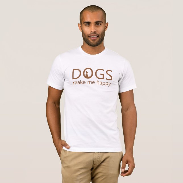 Camiseta los perros me hacen feliz. (Anverso completo)