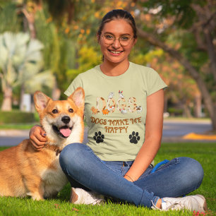 Camiseta Los perros me hacen feliz a la mascota amante Casu